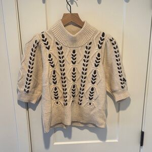 Rails Cream and Black Cowl Neck Sweater